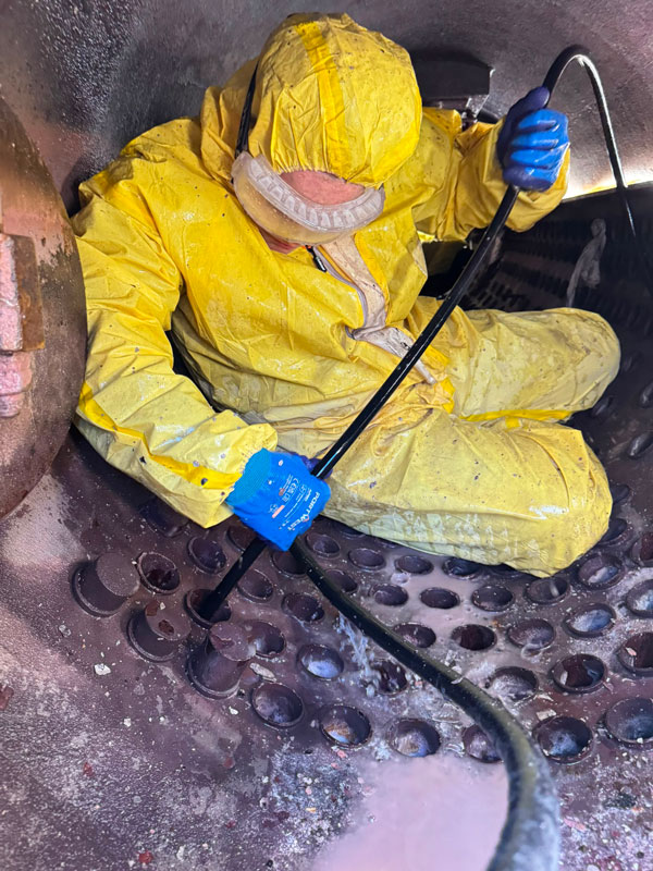high-pressure internal cleaning of boiler tubes
